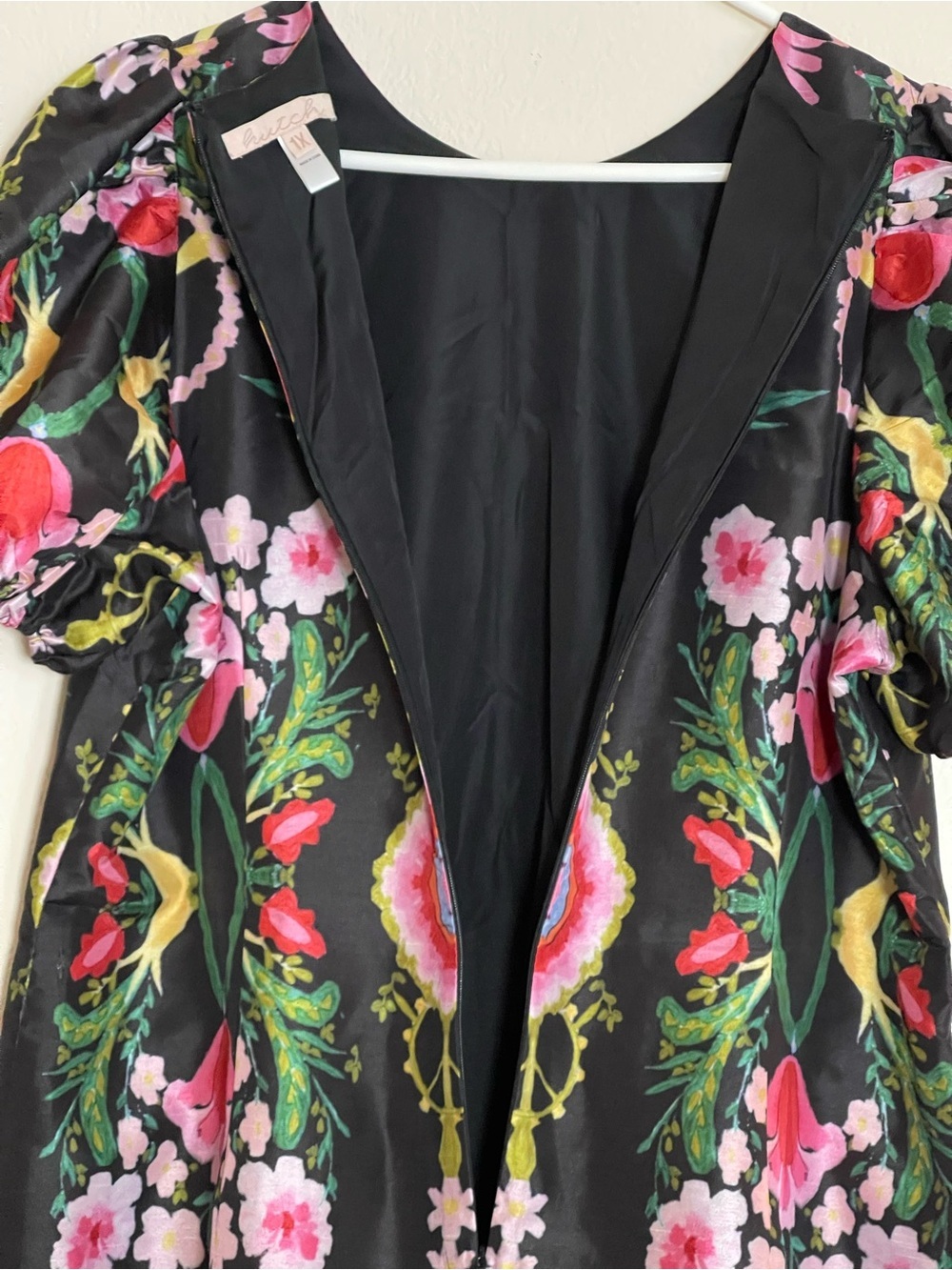 Hutch Ellia Mini Dress Black Multicolor Floral Size 1X - Picture 6 of 16